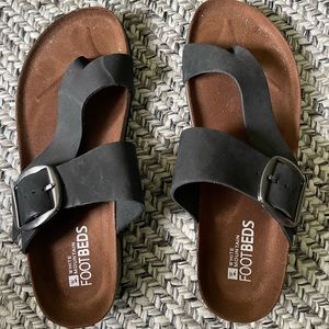 White Mountain Footbeds Black Women's Sandal 10M